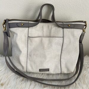 Fossil White and Gray Leather Purse